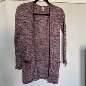 Women’s Burgundy Open-Front Cardigan Size XS